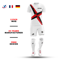 Ensemble de maillots de football à manches courtes de haute qualité pour adultes, uniformes, survêtement, personnalisable, respirant, séchage rapide