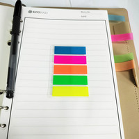 KINGPIN Notes autocollantes d'indexation en papier réutilisables, légères, portables, écologiques, style classique, 5 couleurs, pour l'école et le bureau