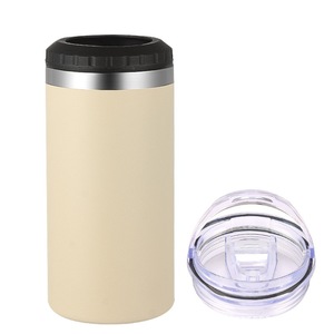 Portátil 16oz Can Cooler 4 en 1 Sublimación Metal Beer Can Doble pared Acero inoxidable Ice Silm Tumbler Cold Holder Coolers - Product Image 4