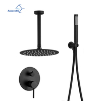 Aquacubic CUPC CE certifié nouveau système de douche de robinet de douche de bain noir conçu avec barre coulissante