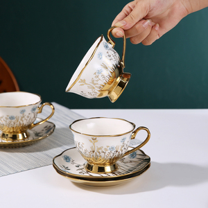 Tazza da Caffè in Ceramica con Motivo Floreale, Tazza Originale per Latte, Graziosa Tazza da Ufficio, <span class=keywords><strong>Set</strong></span> con Piattino, Tazza <span class=keywords><strong>e</strong></span> Piattino da Tè - Product Image 2