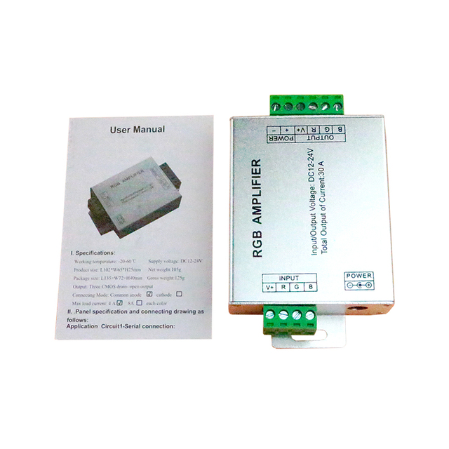 China Factory LED RGB signal Amplifier DC12-24V 3 Channel 30A RGB Amplifier for RGB LED Strip Power Repeater Console Controller