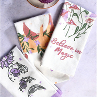 WML060 Sets de table, serviettes de cuisine et torchons en coton biologique imprimés sur mesure pour Noël