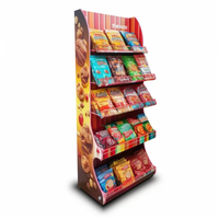 Étagère d'affichage en carton personnalisée pour supermarchés, pour biscuits, présentoir de sol en carton pour biscuits