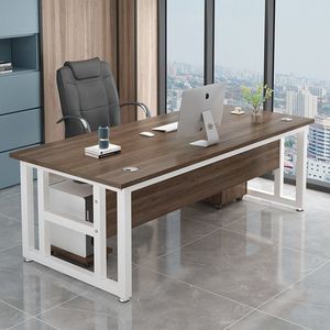 Bureau d'ordinateur en bois massif, bureau de travail de 1,8 m au design simple, mobilier de bureau à domicile, poste de travail pour salon et chambre - Product Image 1