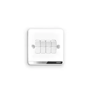 Electric PC White Panel 4 Gang 1 Way Light 16A Wall Switches