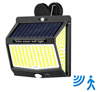 Lampes solaires murales et de clôture à détection extérieure 132/208/126/218/288 LED pour cour, à clipser, pour l'exportation