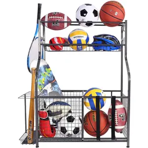 Garagem personalizada Equipamentos Esportivos Yoga Mat Haltere Capacete Bolas De Brinquedo Raquete Baseball Bat Storage Display Rack Stand