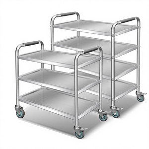 전문가용 스테인리스 스틸 4륜 주방 카트 3단 선반-맞춤형 크기 다기능 이동식 작업대 - Product Image 1