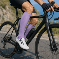 Chaussettes de sport respirantes au-dessus du genou, bas de compression pour le cyclisme, chaussettes longues tricotées pour la performance à vélo