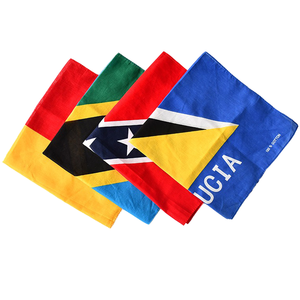 Vente en gros de bandana drapeau Haïti coton doux coupe-vent séchage rapide drapeau caraïbe carré écharpe cache-cou pour le cyclisme - Product Image 3