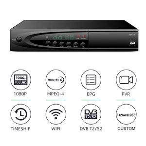 Satelliet Tv Ontvanger Powervu Iks Bisskey DVB-T2 DVB-S2 Digitale Terrestrial Combo H.264 Volledig Hd 1080P DVB-C Tuner Decoder