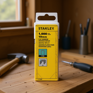 Grapas Planas Estrechas Stanley de 10 mm, 1000 Unidades, CT300, Recubiertas de Zinc - Product Image 3