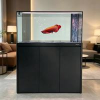 Grand aquarium en verre ultra transparent avec meuble, filtre ultra silencieux, aquarium de luxe écologique pour une utilisation intérieure et extérieure
