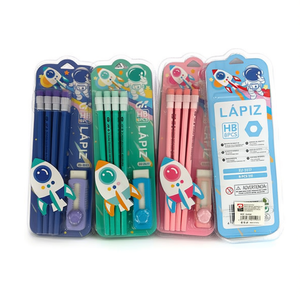 Lapiz 8Pcs Hb Pencil Set With Sharpener And Eraser Space Theme Kids School Supplies Pack Of 12 - Product Image 1