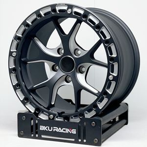Cerchi Bku 5x120.65 per Chevrolet Corvette C5 C6 C7 C8 Z06 ZR1 <span class=keywords><strong>ERay</strong></span> 18 19 20 Pollici Beadlock Drag Forgiati Personalizzati in Lega Nera - Product Image 3