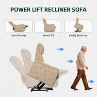 Fauteuil inclinable électrique Power Lift pour soins à domicile, 105-160 positions multiples, massage par vibration, télécommande, fauteuil inclinable électrique pour soins à domicile