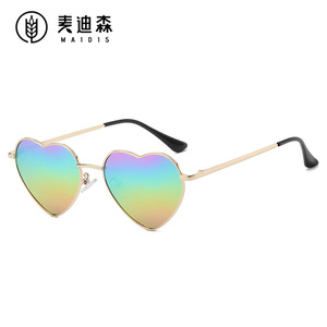 Maidis Heart Shape Metal Sunglasses Gold Frame UV400 Women Fashion Spring Summer - Product Image 2
