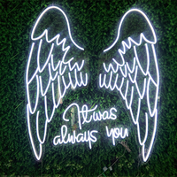 Enseigne néon LED 3D flexible personnalisée en forme d'ailes d'ange pour la décoration