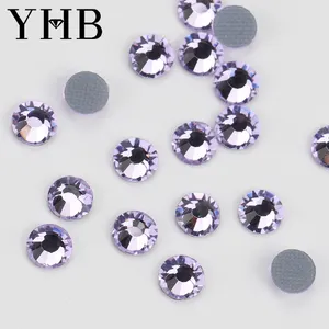 Personalizado de lujo YHB diamantes de imitación redondos diseño de piedras de corte a máquina diamantes de imitación de vidrio niños ropa personalizada con diamantes de imitación