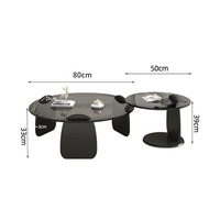 Table Basse Ronde Moderne ModHomi en Gros pour Salon Chambre à Coucher Meuble en Verre Trempé et Base en Bois Luxe Léger