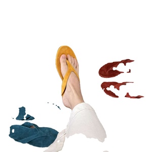 Tongs en Faux Daim pour Femme, Bout Ouvert, Été, Extérieur, Semelle Extérieure en Caoutchouc Souple Antidérapante, Confortables, Motif Uni, Boucle - Product Image 1