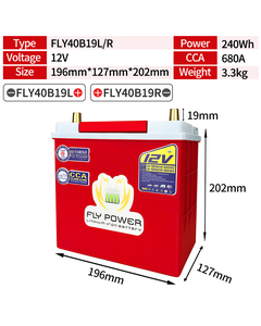 Batería LIFEPO4 de 40B19L/R para <span class=keywords><strong>coche</strong></span>, batería de arranque de 12V, 240Wh, CCA, <span class=keywords><strong>680A</strong></span>, BMS, litio, fosfato de hierro, precio sorpresa - Product Image 4