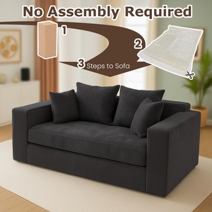Sofá-Cama Conversível Dobrável 3 em 1 com <span class=keywords><strong>4</strong></span> Almofadas para Sala de Estar - Product Image 5