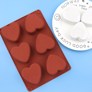 Moldes de Silicona en Forma de Corazón para Hacer Jabón, Moldes para Hornear Pasteles, <span class=keywords><strong>Molde</strong></span> de Silicona de 6 Cavidades en Forma de Corazón para Chocolate y Gelatina - Product Image 3