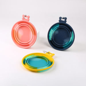 Vendita calda più economica all'ingrosso Pet acqua pieghevole in Silicone cane e gatto forma rotonda lentamente pieghevole ciotola - Product Image 1