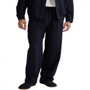 Ensemble décontracté <span class=keywords><strong>homme</strong></span> : Blouson de baseball col obsidienne couleur unie, tissé, teint, séchage rapide et pantalon de costume taille élastique - Product Image 4