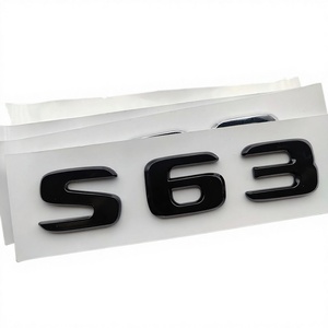 Autocollant 3D chromé <span class=keywords><strong>noir</strong></span> ABS de luxe, logo S63, lettres pour coffre de voiture, emblème pour <span class=keywords><strong>Mercedes</strong></span> W221 W222 S63 - Product Image 3