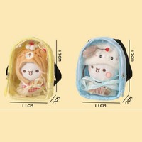 Pochette portable pour poupée, sac à monnaie pendentif poupée dessin animé Kawaii, sac de transport multi-usage transparent personnalisable pour jouets de collection