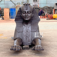 Statue de mythologie égyptienne ancienne grande Sculpture de Sphinx égyptien en Bronze célèbre