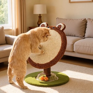 Arbre à chat en mousse de lin rose motif lapin, pour l'auto-entretenissement, <span class=keywords><strong>anti</strong></span>-<span class=keywords><strong>ennui</strong></span>, résistant à l'usure, robuste et durable - Product Image 4