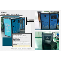 Poubelle intelligente à énergie solaire avec ouverture mains libres, compression des déchets et surveillance sans fil de l'état de remplissage