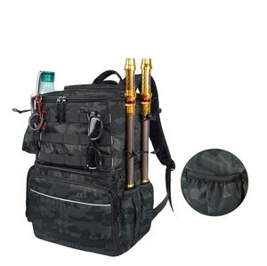 Sac à pêche grande capacité BSCI Factory avec porte-cannes, résistant à l'eau salée - Product Image 4