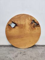 Luxuriöser Moderner Holztisch mit Naturkante und Epoxidharz, Massiver Nussbaum-Esstisch-Set, Montiert für Wohnzimmer, Hausbar und Abendessen