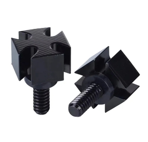 Black Aluminum Knurled Thumb <b>Screw</b> 12mm Metric Threaded Fastener - Product Image 3