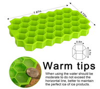 Moule à glaçons de haute qualité, 37 cavités, design nid d'abeille, bac à glaçons hexagonal avec couvercle en silicone sans BPA