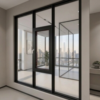 Ventanas de Aluminio con Triple Acristalamiento Aislante HUACAI, Apertura Horizontal, Pantalla de Acero Inoxidable para Insonorización de Apartamentos