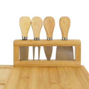 Juego de cuchillos de queso de acero inoxidable ecológicos de alta calidad, mangos de madera de cocina superiores, tamaños personalizados, corte, rebanado, venta al por mayor - Product Image 3