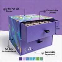 Boîte cadeau de luxe personnalisée à double couche avec tiroir, pour festival, gâteaux de lune, cosmétiques, emballage en papier avec compartiments intérieurs