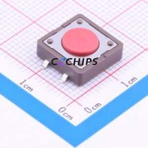 TL3300DF260Q Tactile Switch SMD-4P,12x12mm Switch Single Pole Single Throw Round Button 2.6N Vertical Mount - Product Image 1