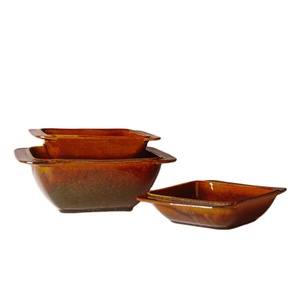 Lot de bols rectangulaires en céramique Microware Safe, émaillés flambe, pour soupe et service, vente en gros - Product Image 1