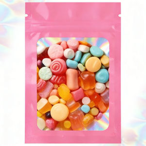 Sacs en Mylar avec logo personnalisé, imprimés sur mesure, anti-odeur, refermables, 3,5 g, emballage holographique violet, <span class=keywords><strong>petit</strong></span> sac en Mylar <span class=keywords><strong>à</strong></span> fermeture éclair - Product Image 3