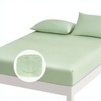 Ensemble de draps de lit en fibre de bambou 100% pour l'hôtellerie, 300TC, vert olive, 3 pièces, durable, respirant, certifié OEKO-TEX