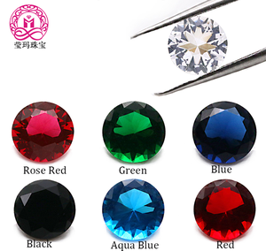 Venta al por mayor de China, corte de diamante redondo, forma redonda, rojo, verde, <span class=keywords><strong>azul</strong></span>, <span class=keywords><strong>negro</strong></span>, 1,5mm-12mm, piedras preciosas de cristal sueltas - Product Image 1
