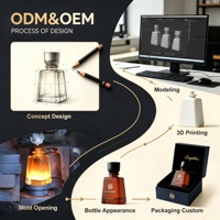 Botella de Perfume de Lujo para Hombre, Cuadrada, Transparente, Vacía, de Vidrio, con Caja de Regalo, 30ml, 50ml, 100ml