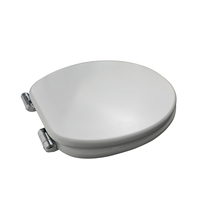 Siège de toilette en MDF avec charnières chromées, antidérapant et antibactérien, facile à nettoyer pour toutes les toilettes